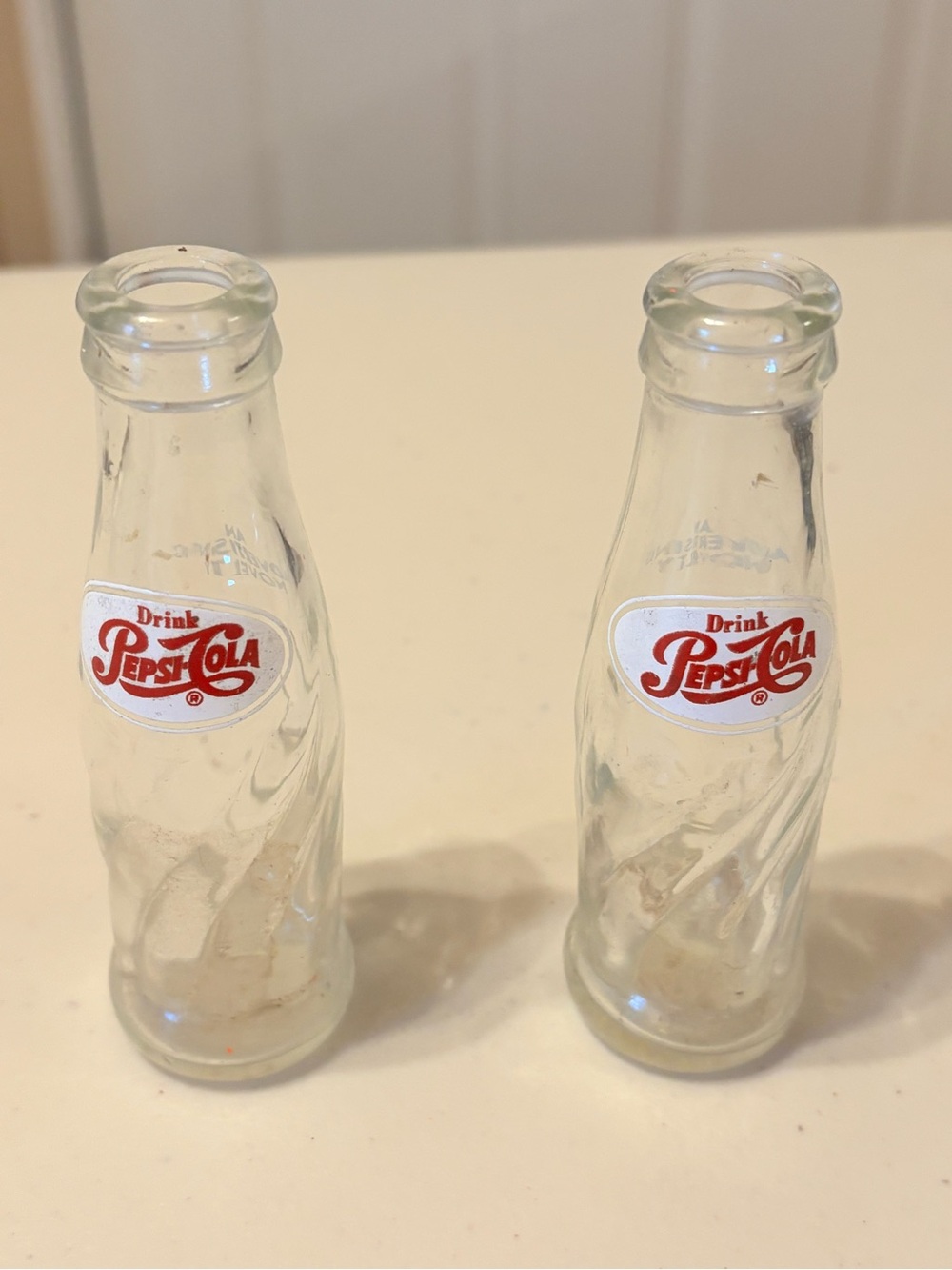 Pepsi-Cola Clear Glass Mini Bottle Set - Red Logo